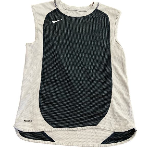 NikeFIT Reversible Basketball Jersey White Black Sleeveless Mesh Tank Mens Small - Picture 7 of 14
